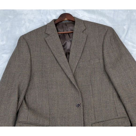 Lauren Ralph Lauren Blazer Men's 44L(R) Beige Check Sport Coat Jacket - Picture 4 of 12